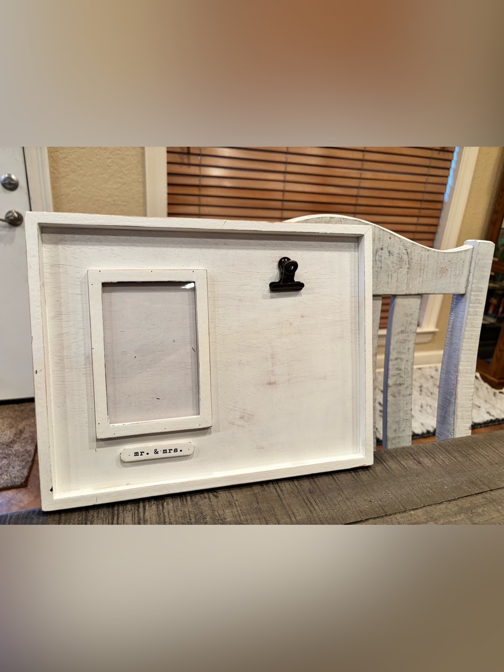 White 'Mr. & Mrs.' Photo Display Frame with Clip